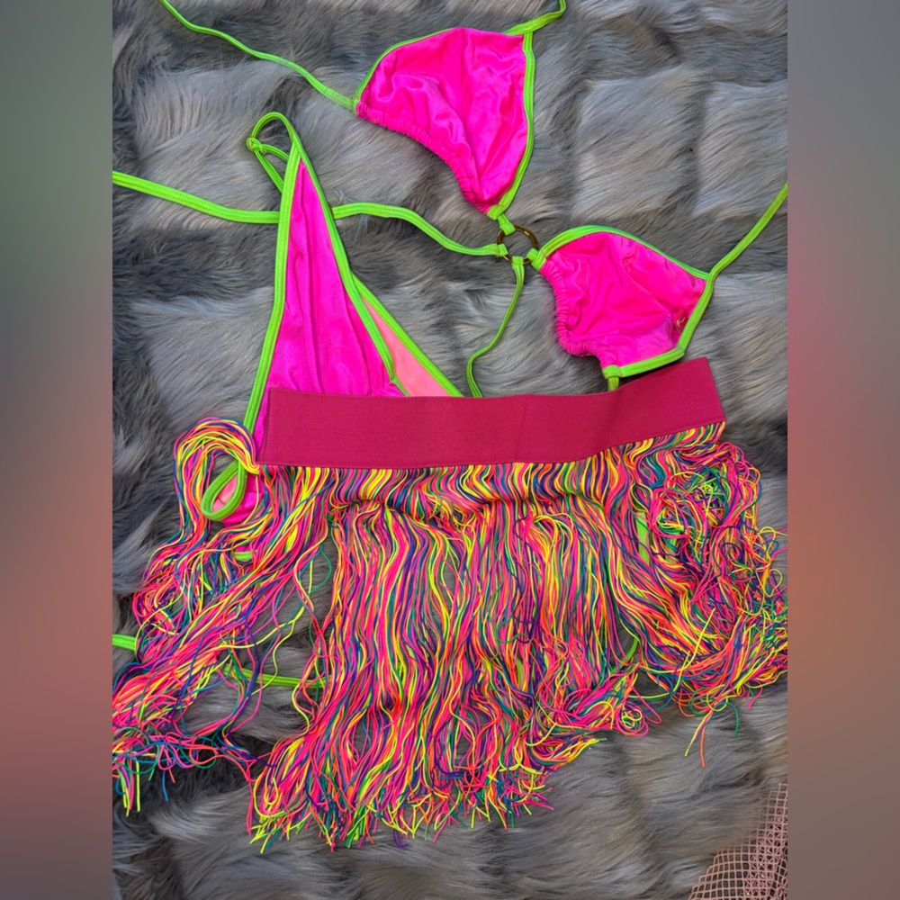 Chynnadolls Vibrant Multicolor Fringe Bikini Set